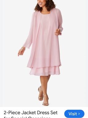 Woman Within Light Pink Two-Piece Jacket Dress Set
